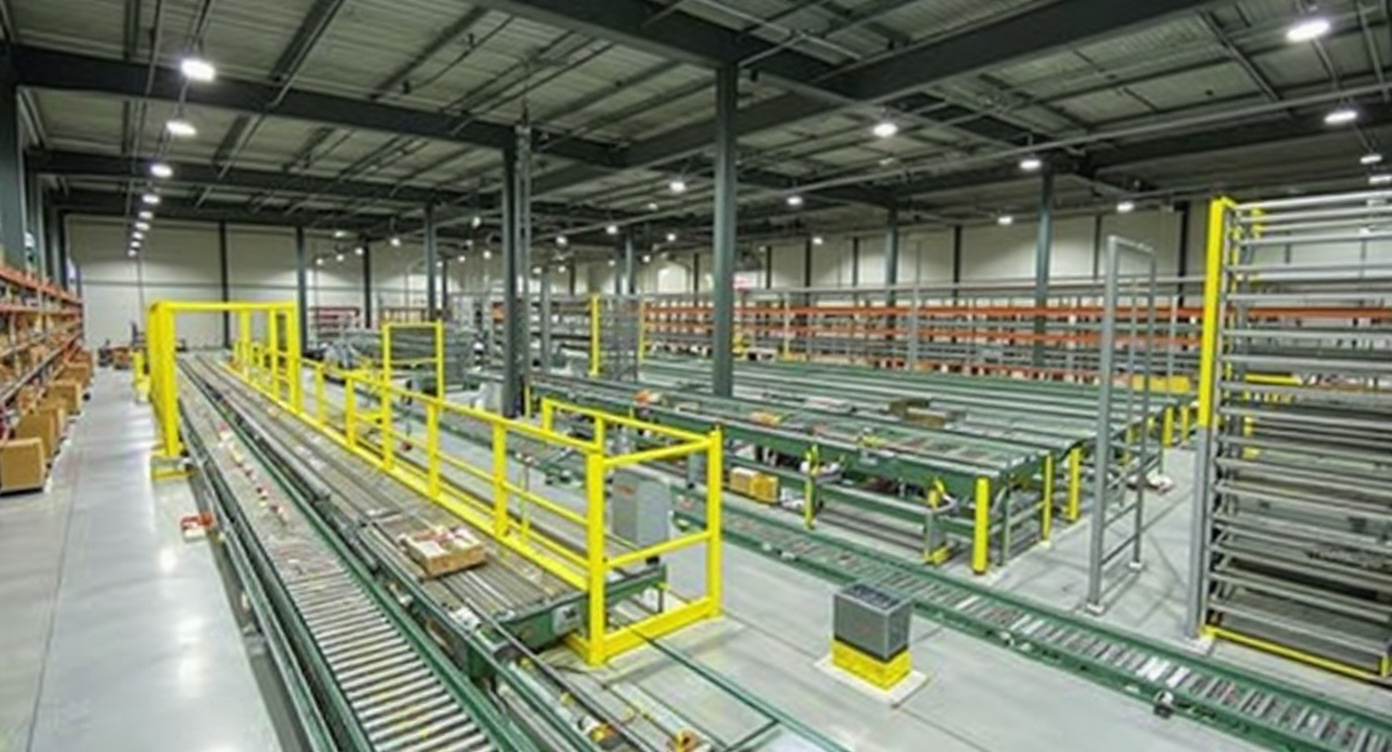 Modern packaging and material handling facility with conveyor systems#1.9