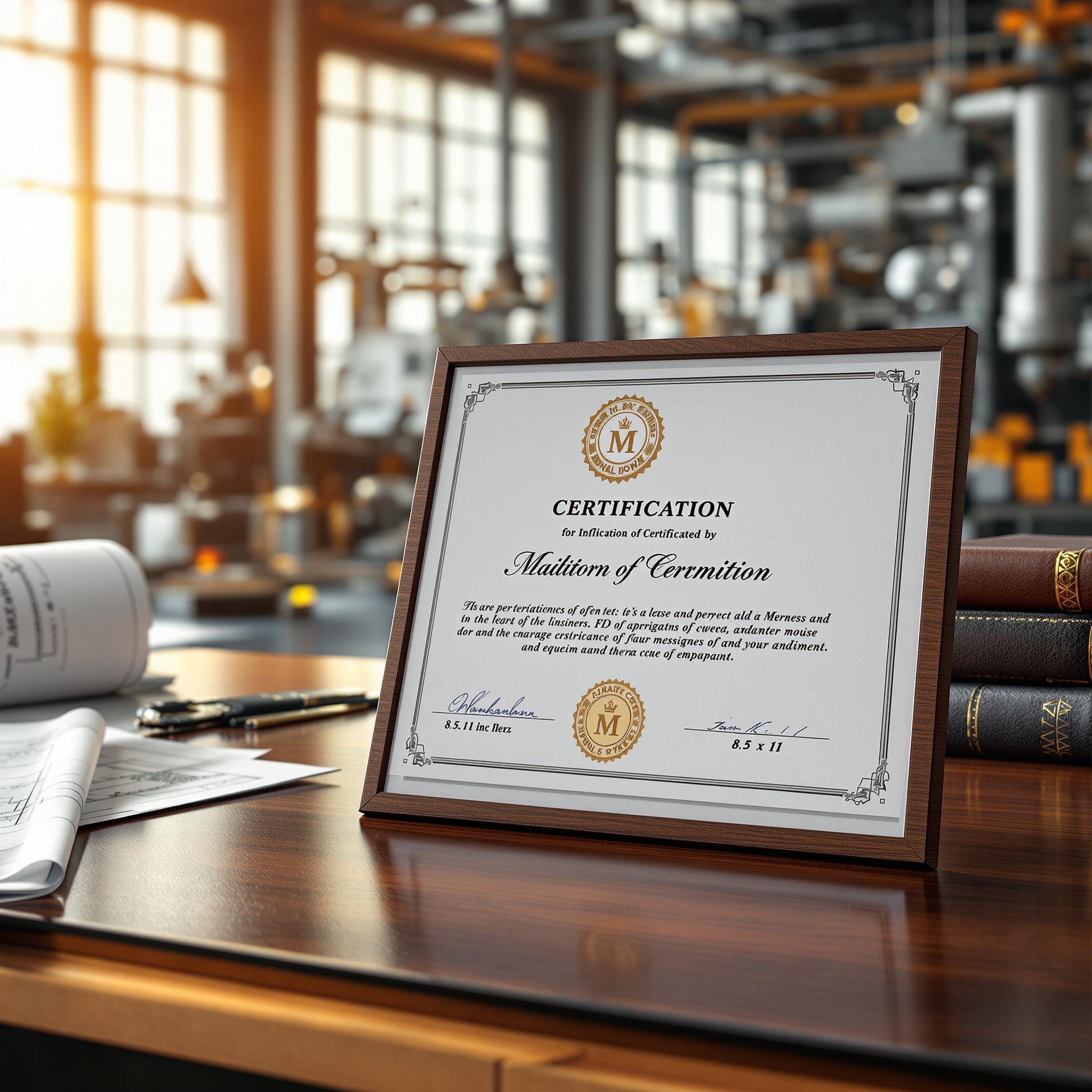 Industry certification for equipment excellence#1.0