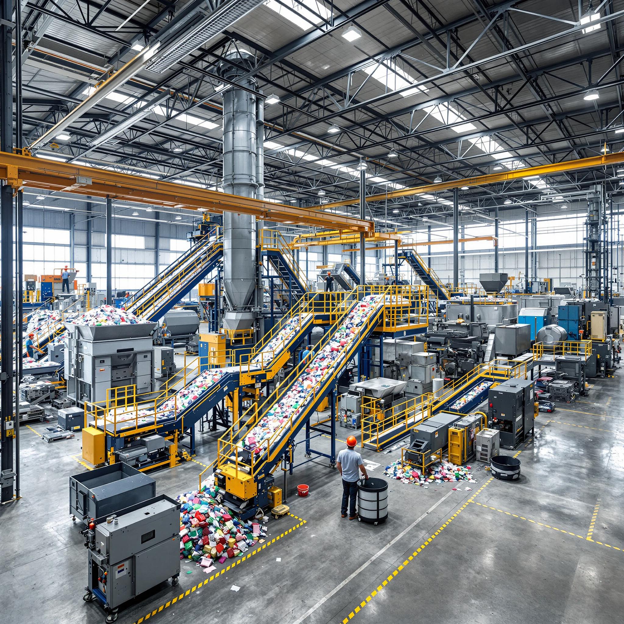 Advanced plastic recycling plant with sorting and processing equipment#1.0