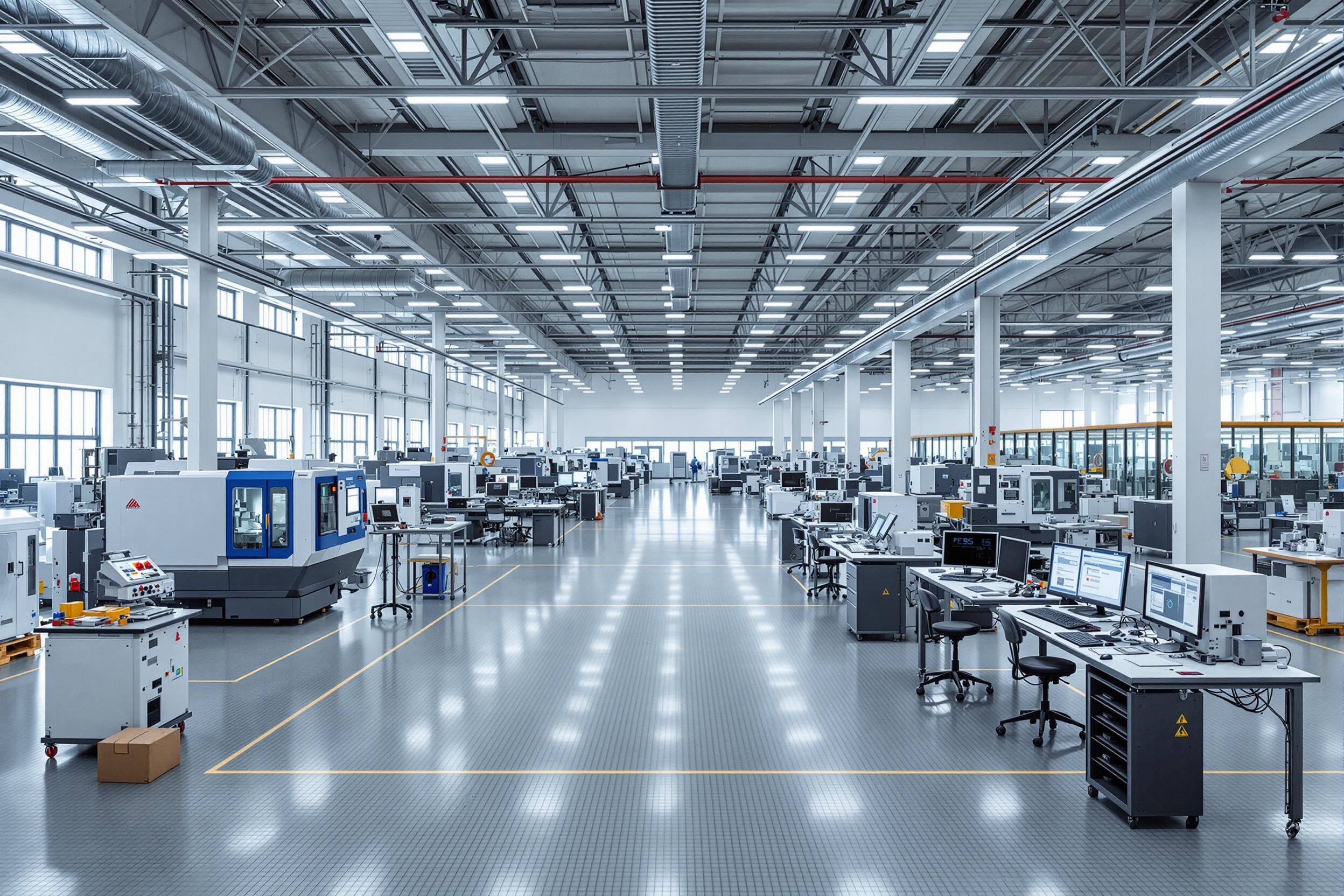 Manufacturing facility with thousands of assembled injection molding robots and automation equipment#1.6