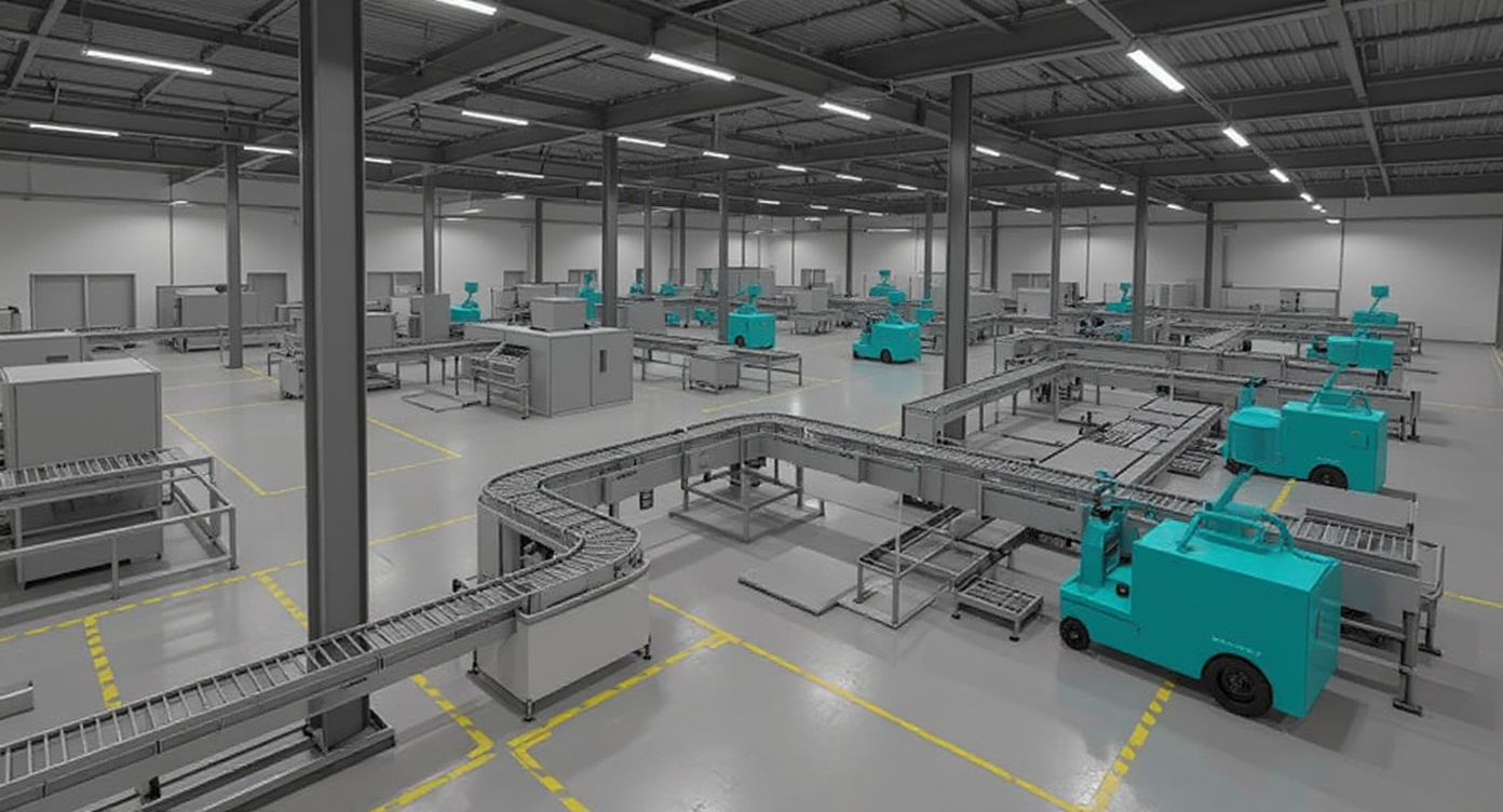 Industrial manufacturing facility with automated systems and material handling equipment#1.9