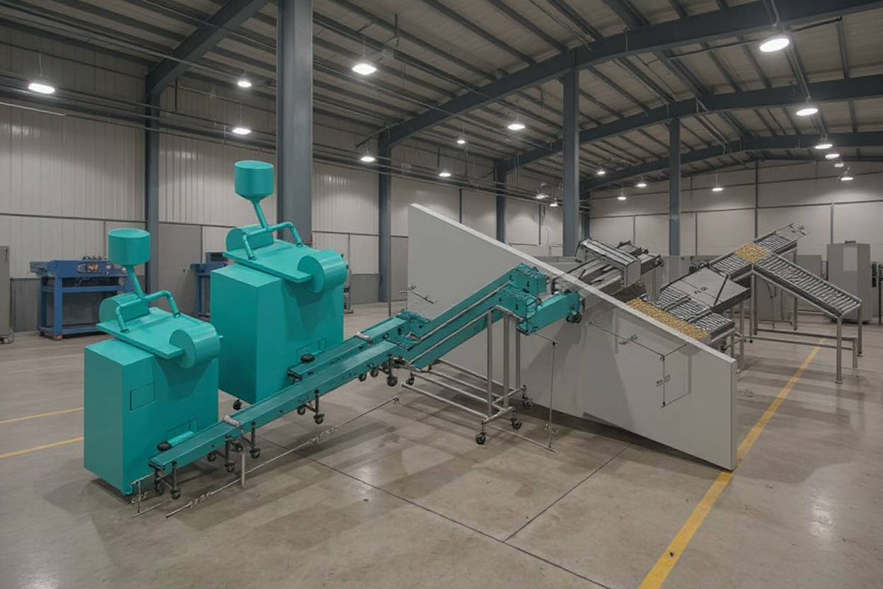 Material handling system with conveyors and automated drying equipment in manufacturing plant#1.6