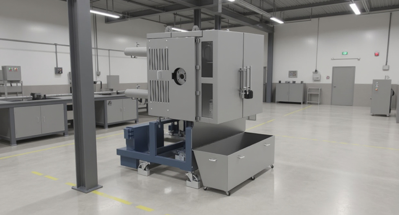 Plastic melt filtration equipment in manufacturing facility#1.9