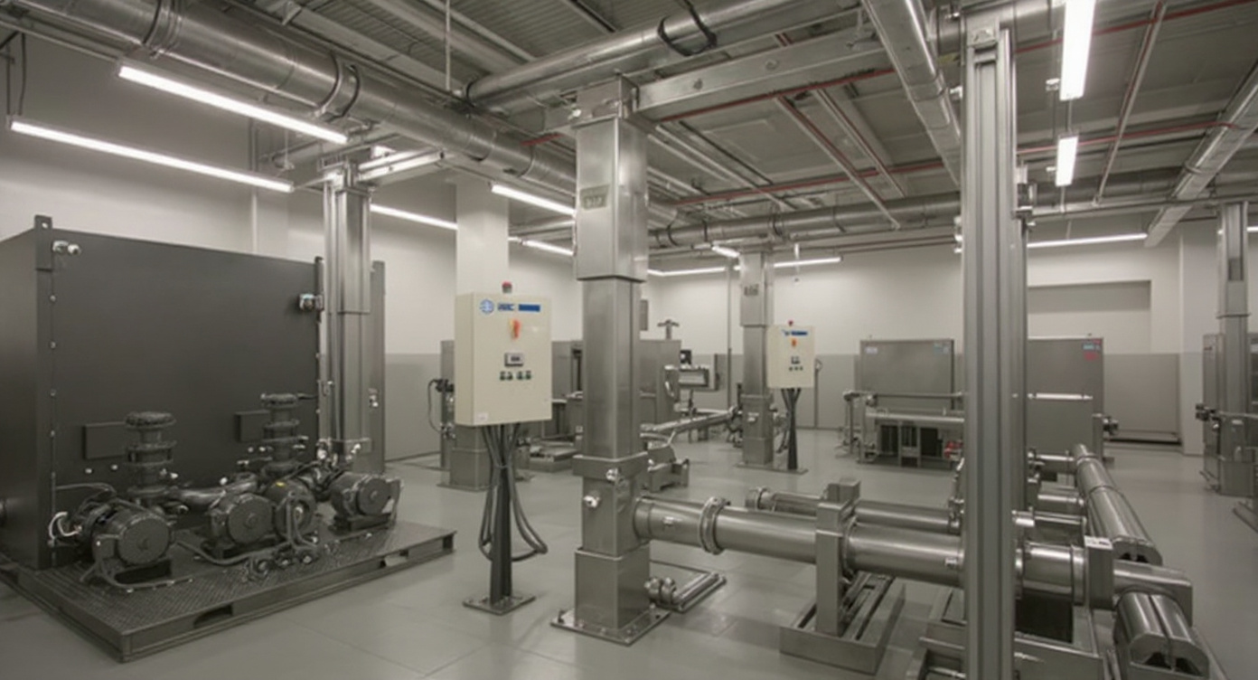 Automation systems with robotic equipment and piping#1.9