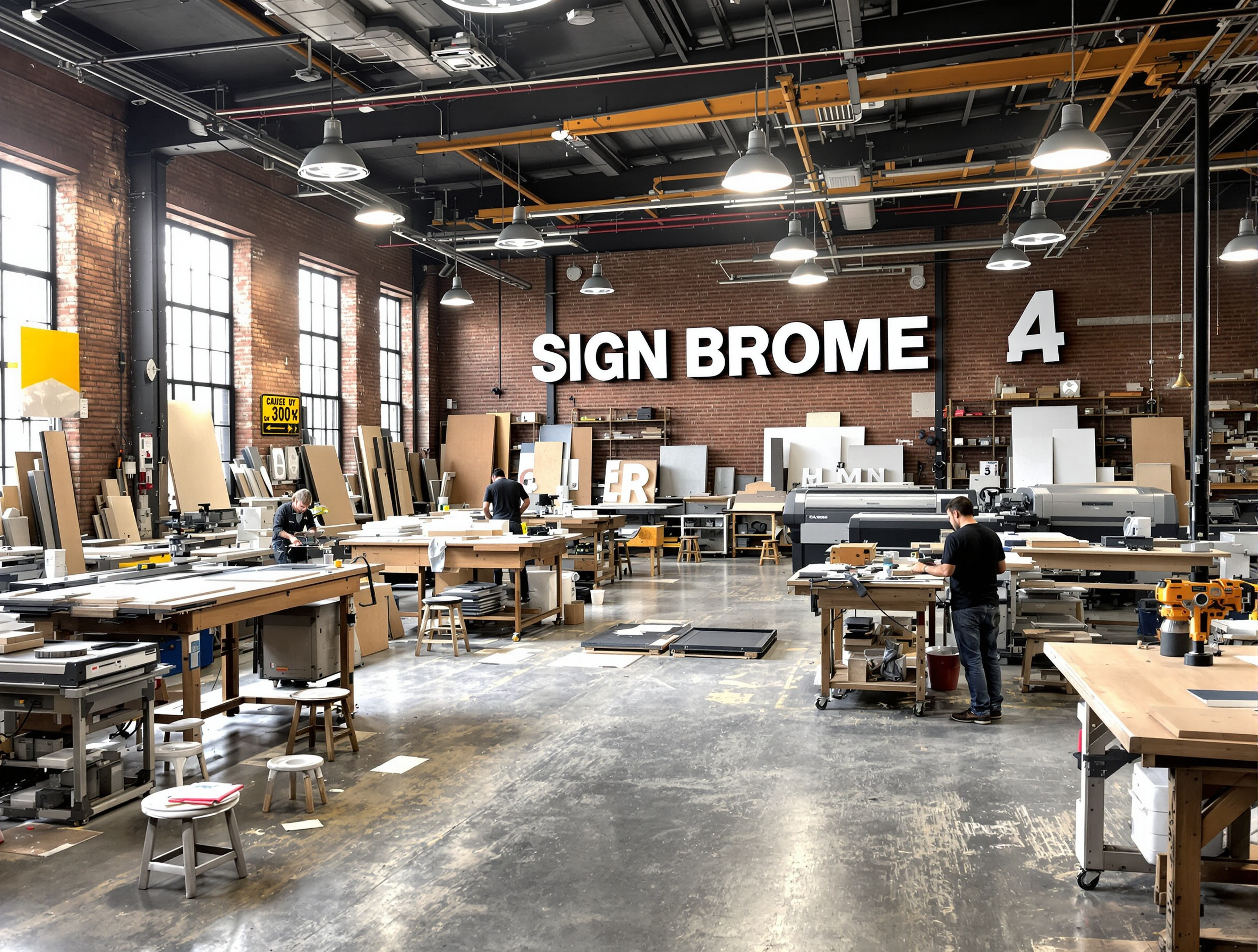 Sign making shop creating custom dimensional letters and promotional displays#1.3