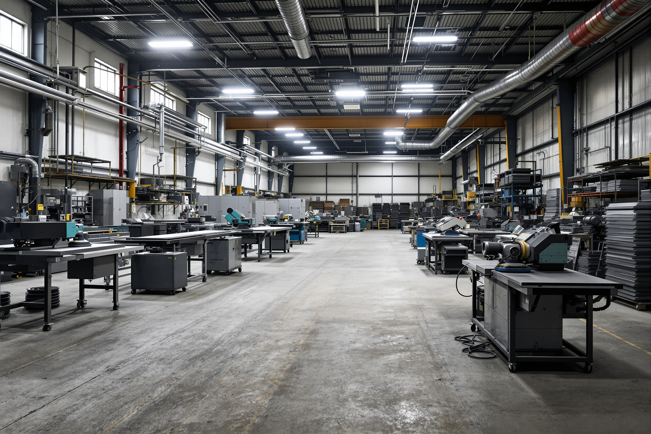 Metal fabrication shop with industrial sanders and finishing equipment#1.5