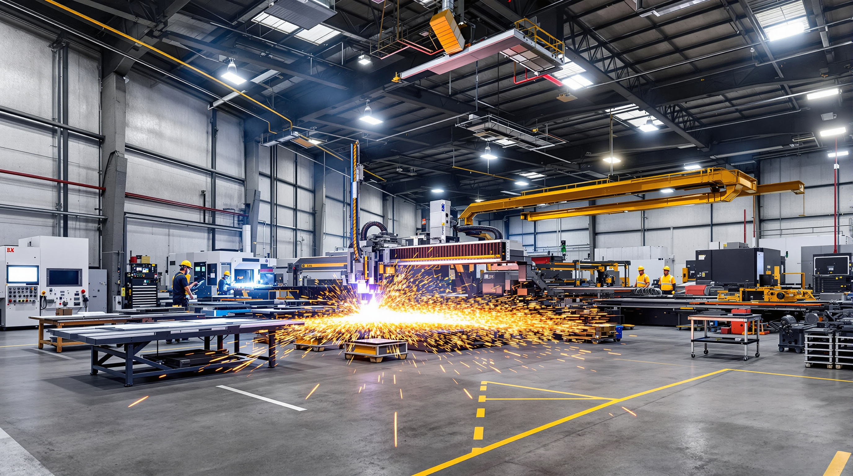 Manufacturing facility with CNC plasma cutting operations producing precision metal components#1.9