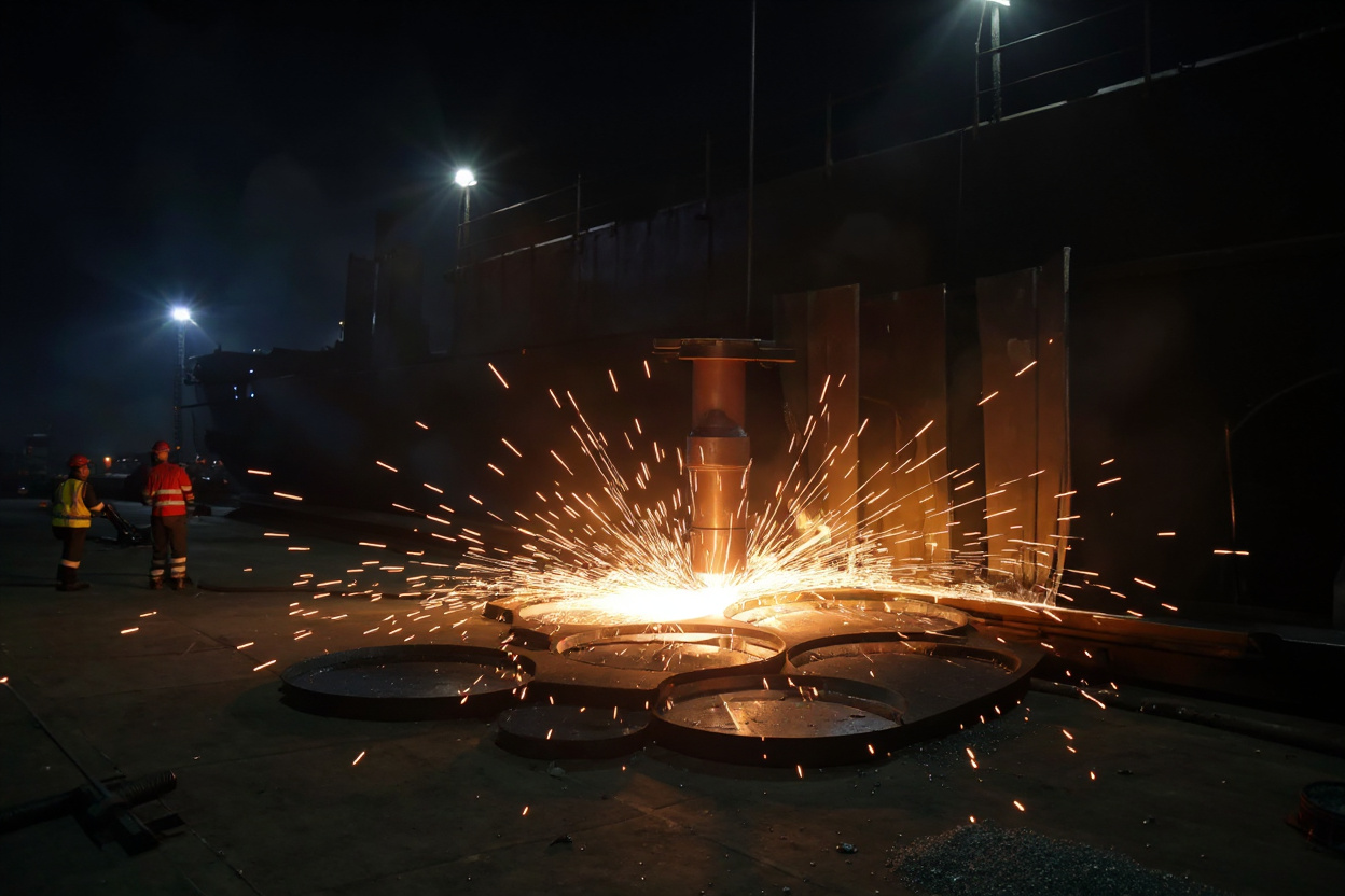 Shipbuilding and marine construction with heavy plate cutting operations#1.5