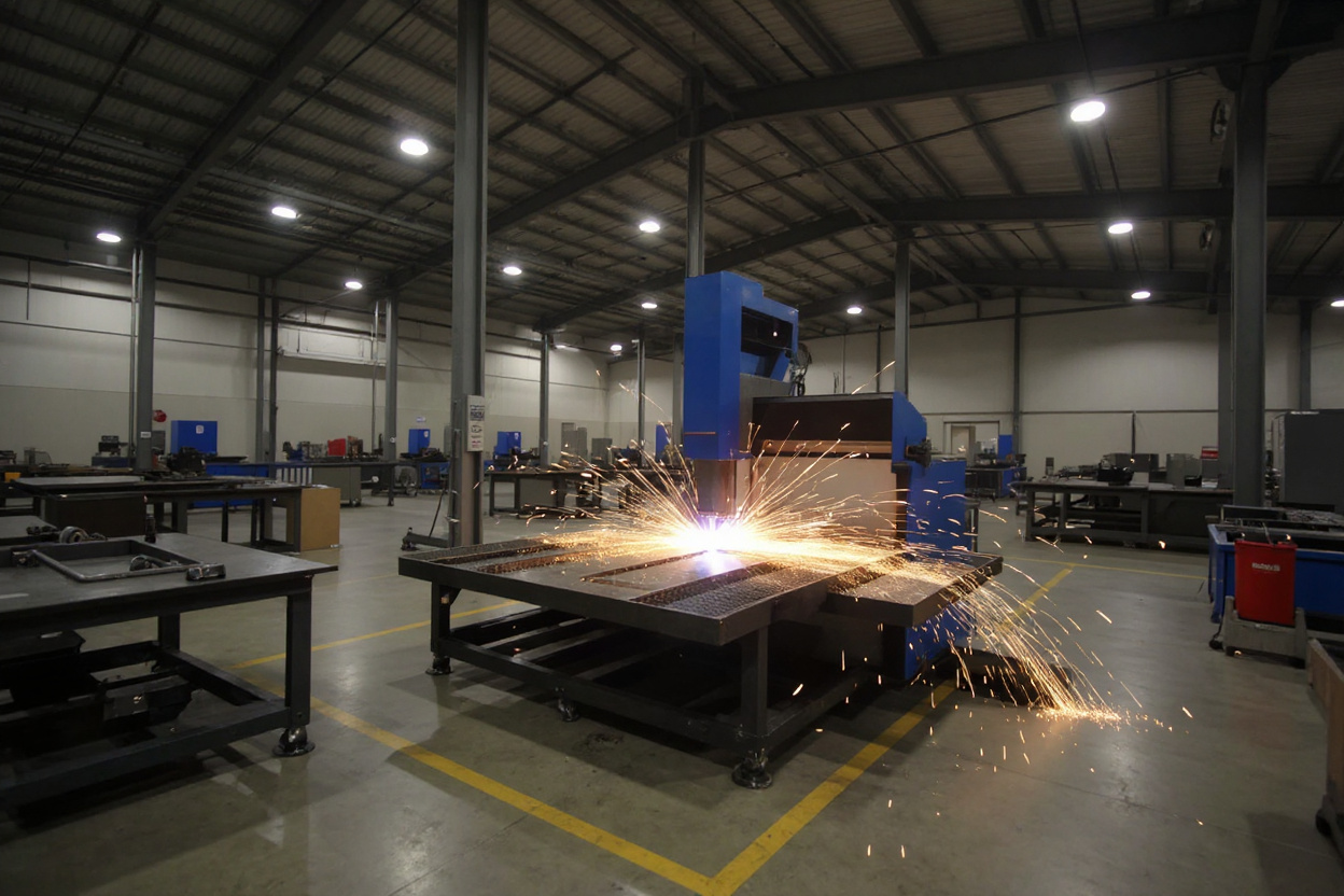 Automotive manufacturing facility using CNC plasma cutting for vehicle parts and components production#1.5