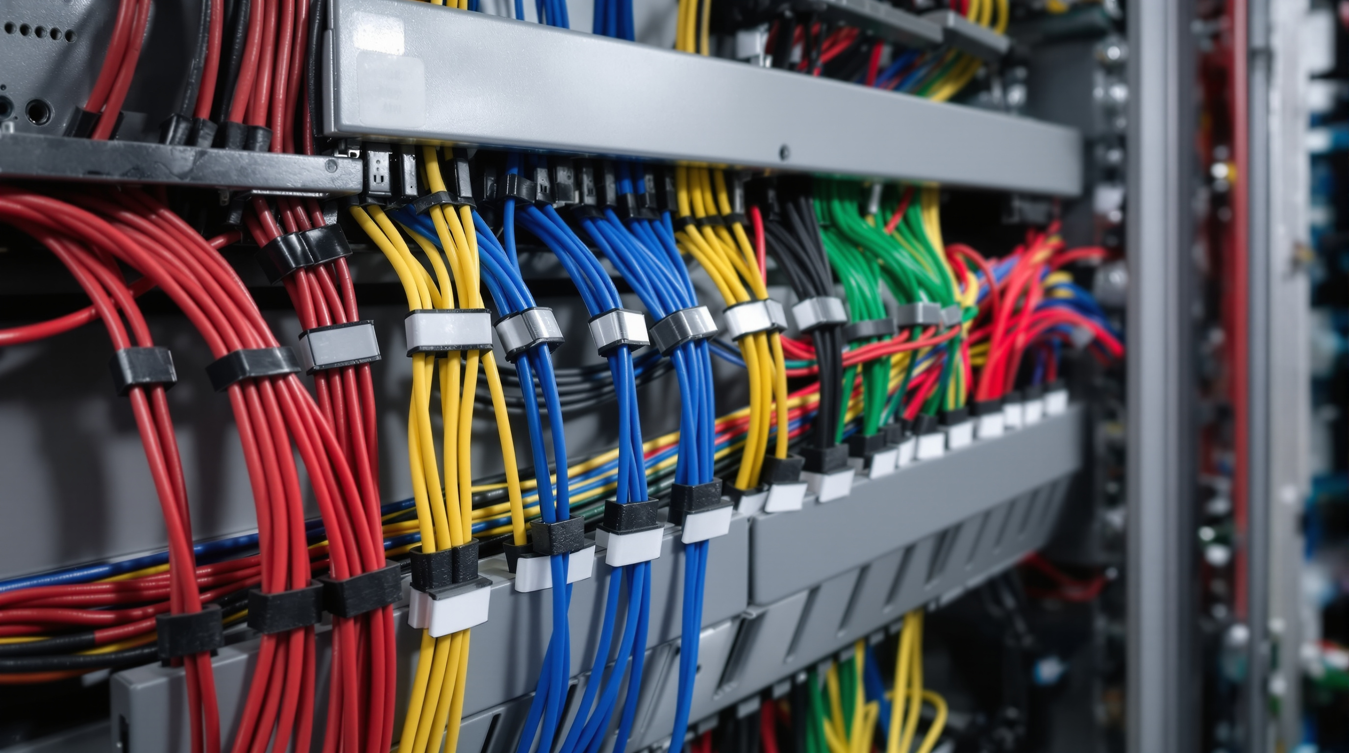 Technical cable ties with longitudinal identification plates used in industrial control panel wiring#1.77
