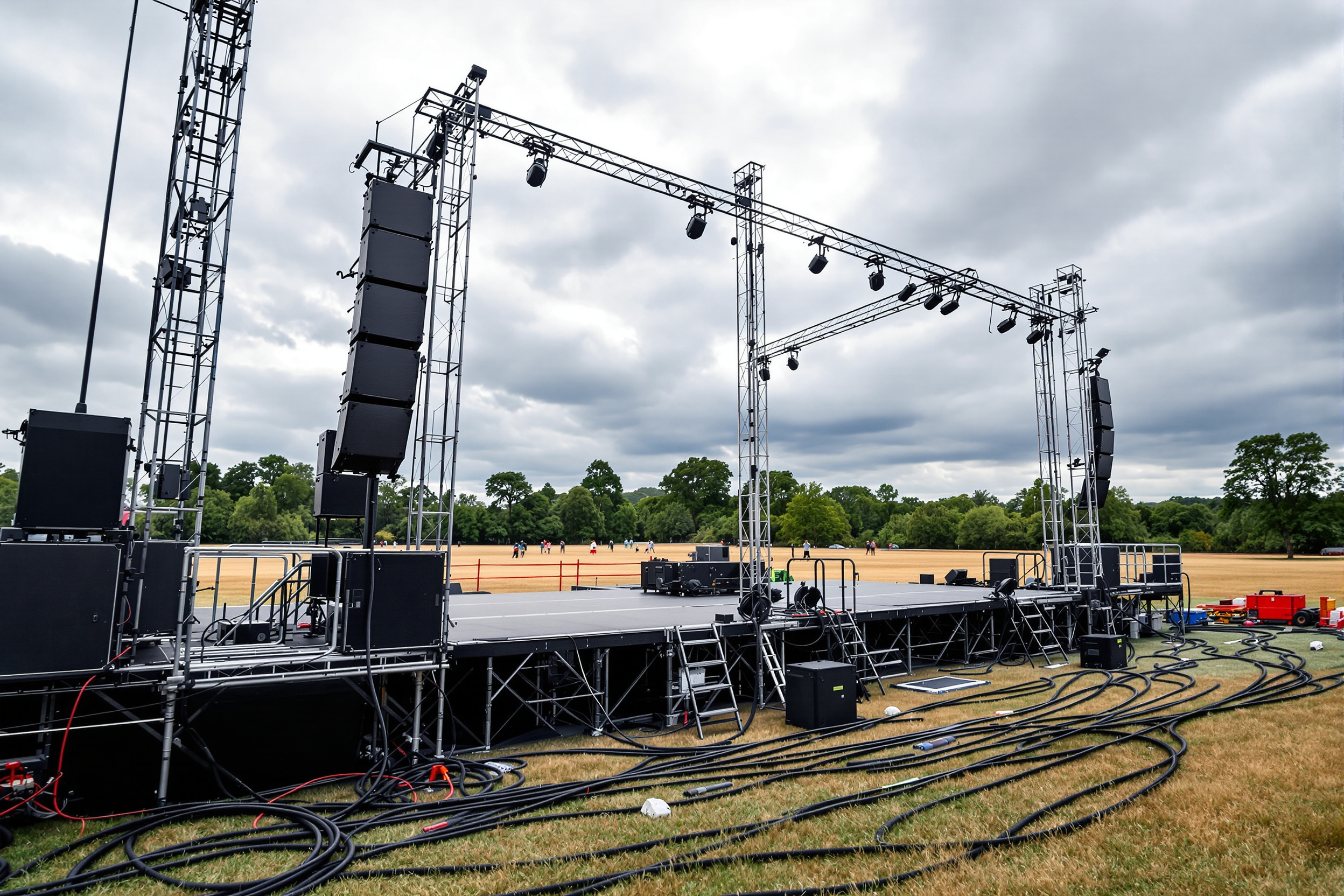 Temporary event structures and stage electrical setup#1.5