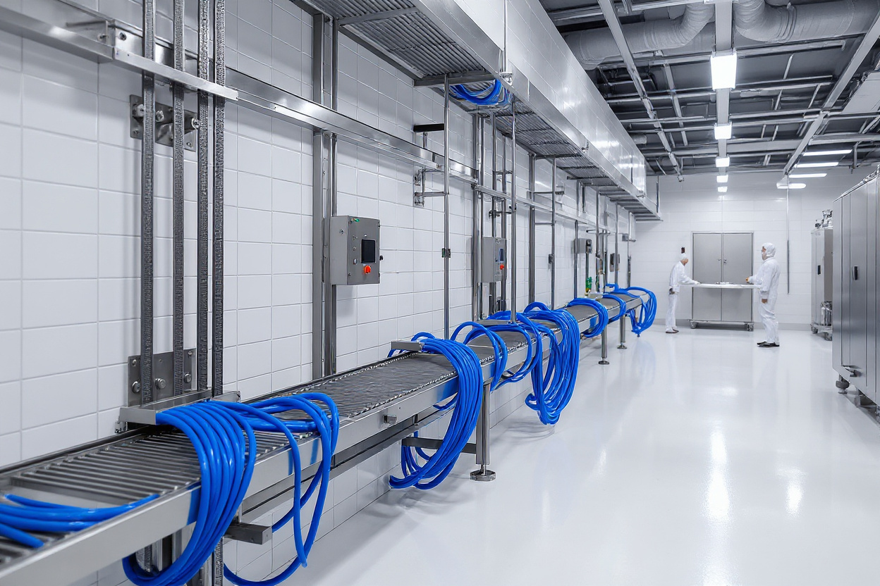 Food Processing clean room environments requiring detectable cable management systems for food safety compliance#1.6