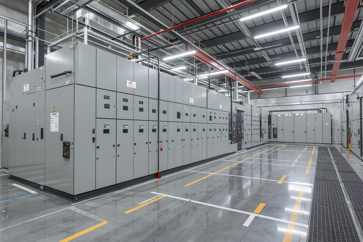 Heavy duty power circuit switching equipment in industrial manufacturing facility#1.6