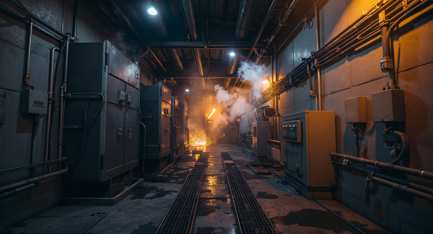 Heavy industrial machinery with electrical cable management in harsh environments#1.9