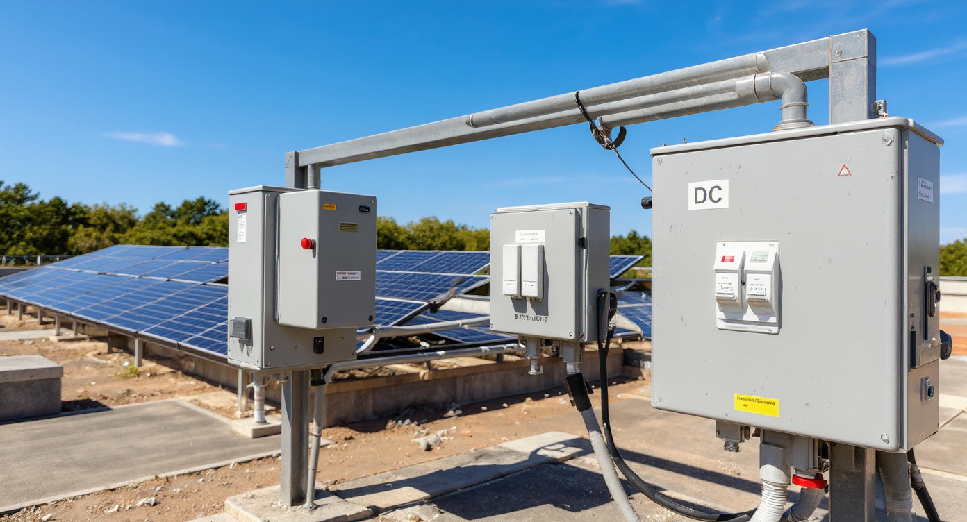 Power switching equipment in solar installation with DC circuit protection and emergency controls#1.9