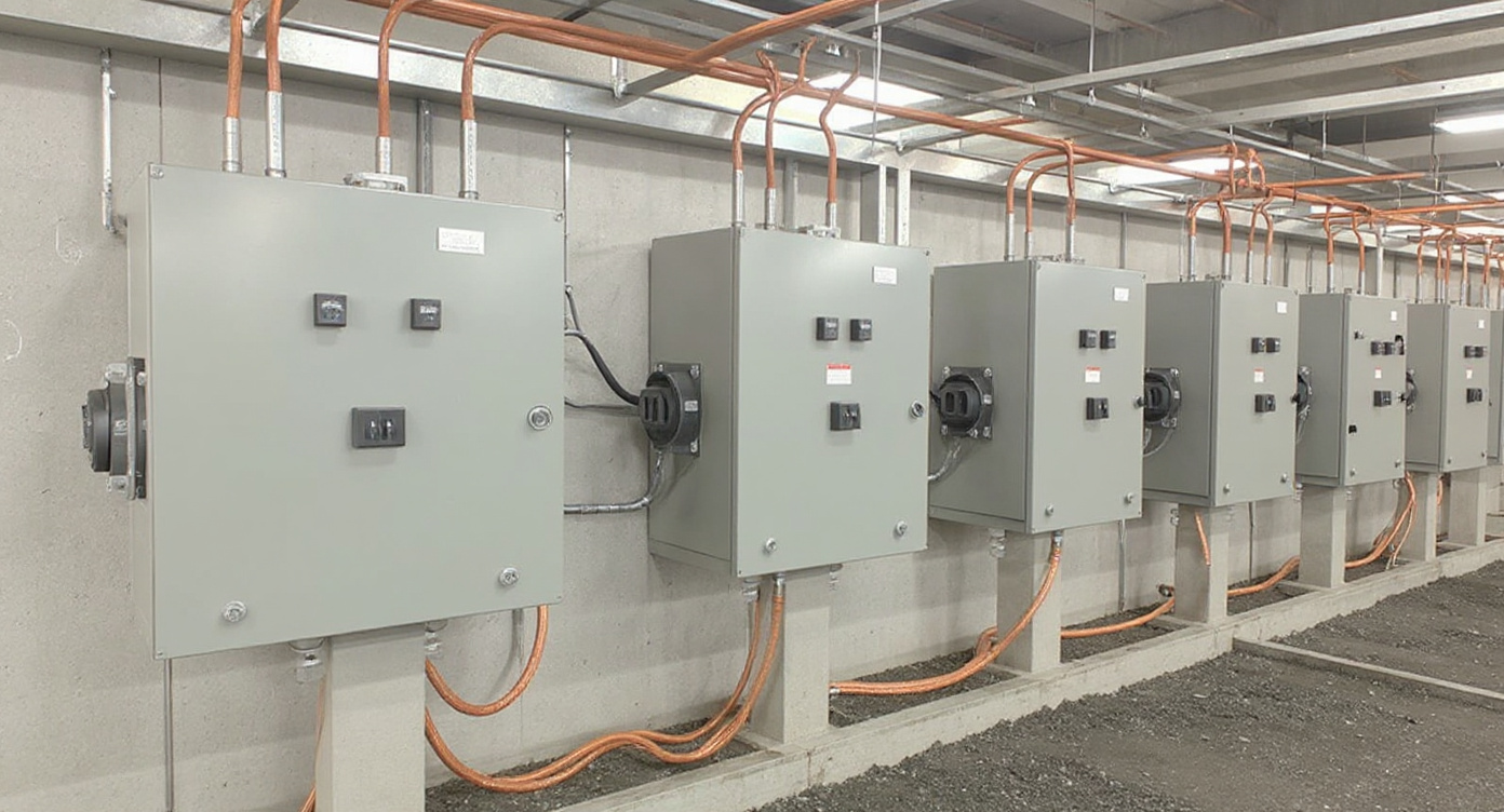 Electrical panels with flexible copper bar connections for distribution systems#1.7