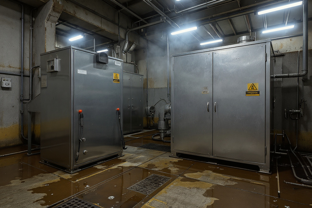 Harsh industrial environments with corrosion resistant electrical switching equipment and wash down areas#1.5