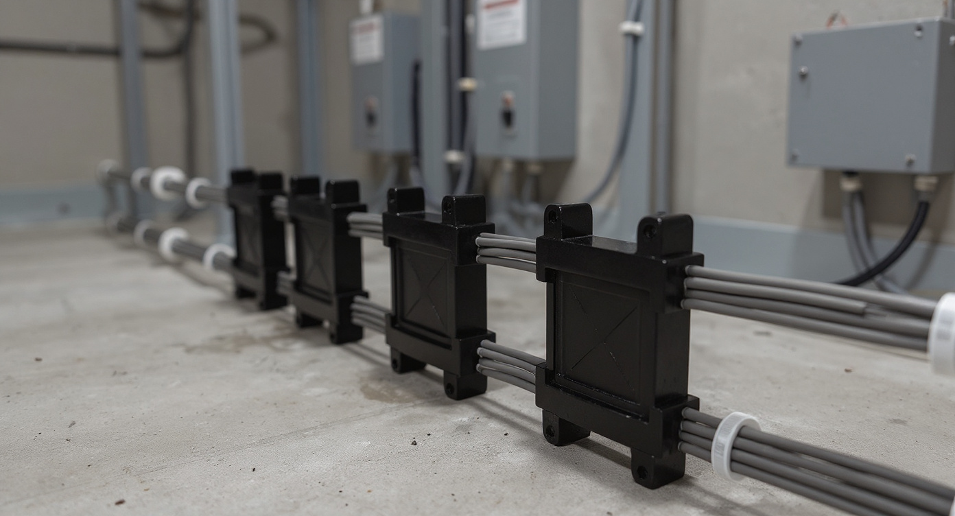 Industrial cable management applications with mounting bases for electrical installations#16:9