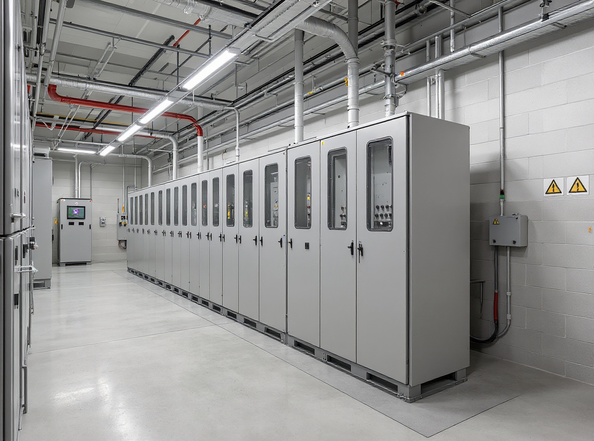 Industrial facility with medium voltage motor control equipment and electrical panel systems#1.3