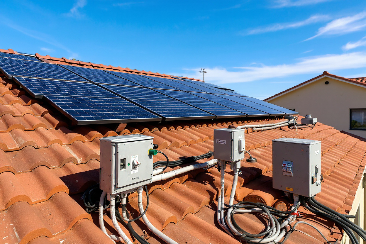 Solar panel installation with DC switching equipment for photovoltaic power systems#1.5