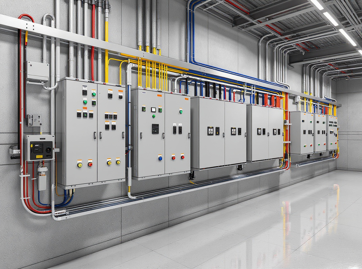 Electrical switchboards and control panels with organized cable management#1.3