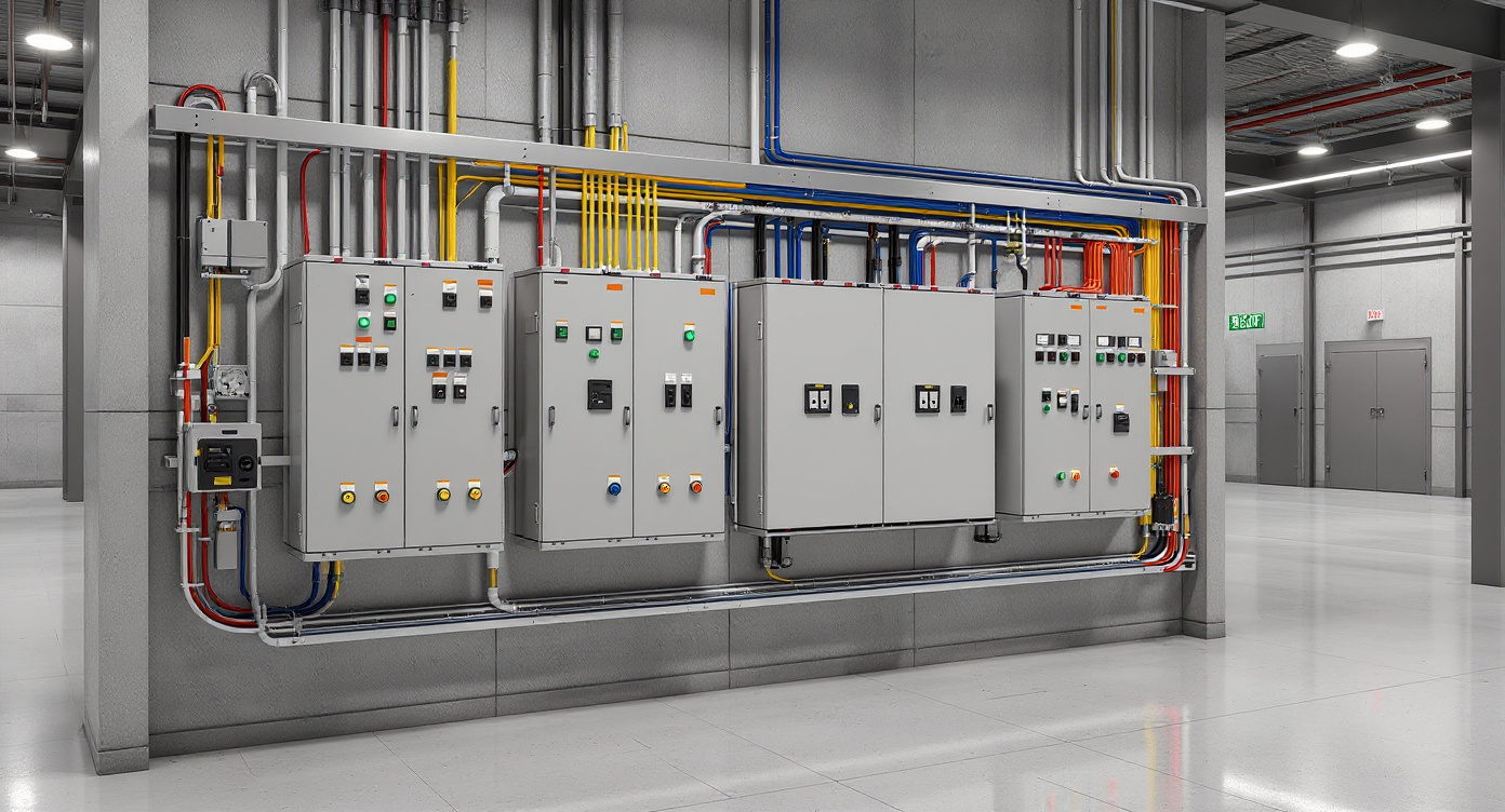 Electrical control panels and fire-fighting systems with flame-retardant cable management solutions for safety applications#1.9