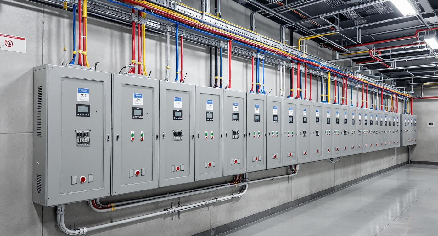 Electrical wiring applications in modern electrical panel with organized cable management systems#1.77