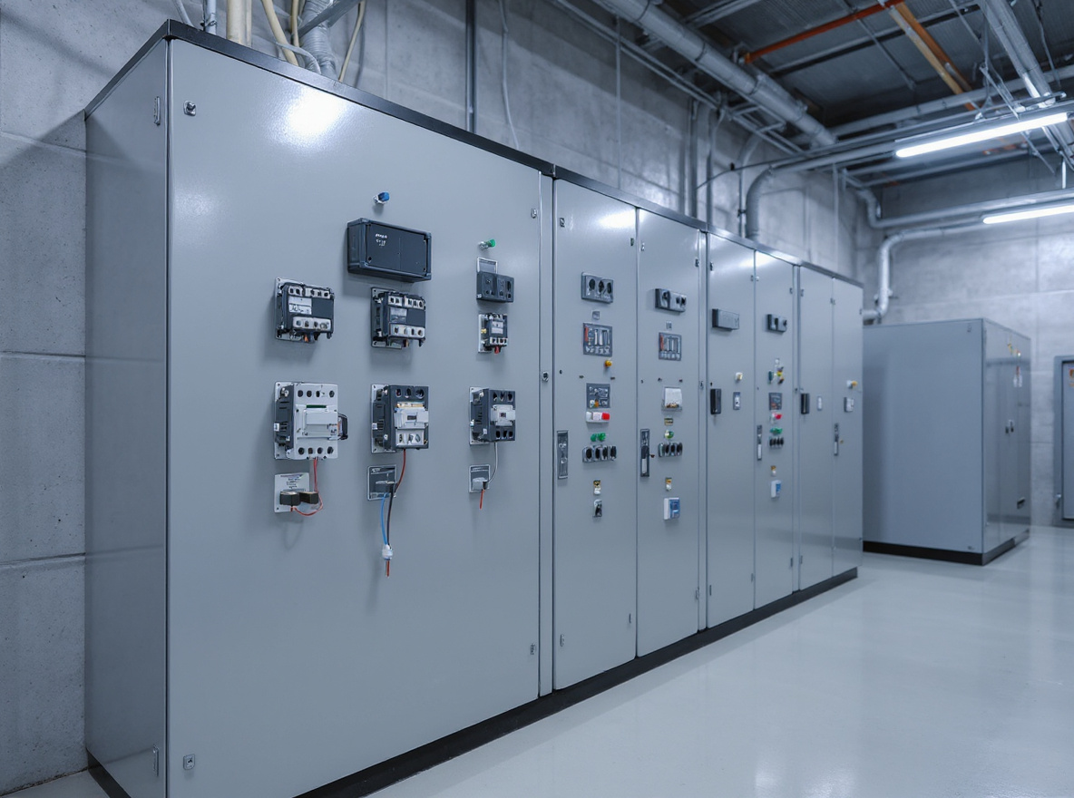 Industrial electrical installation with multiple circuit monitoring panels#1.2