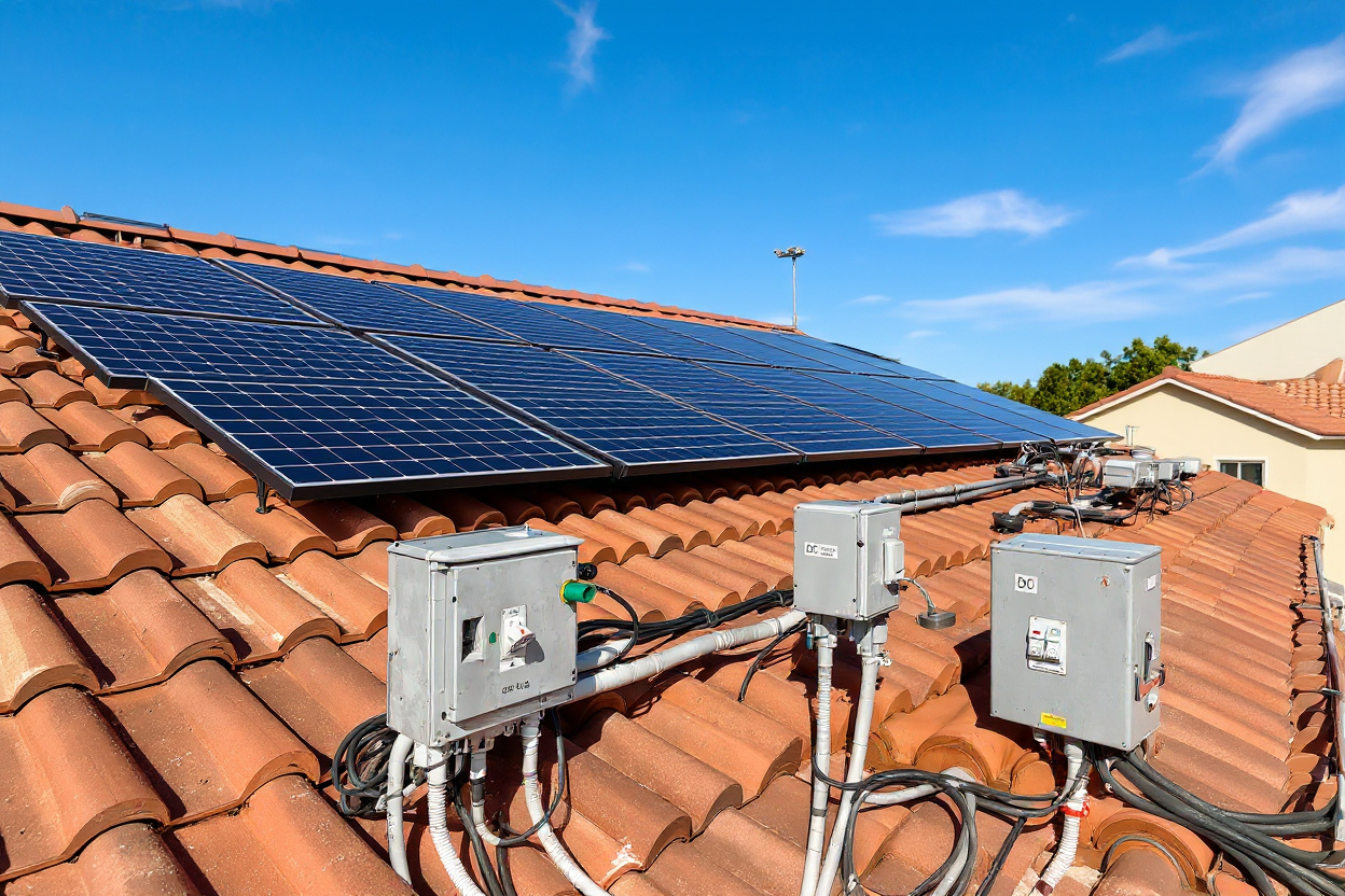 Solar installation panels with DC switching equipment for energy production#1.5