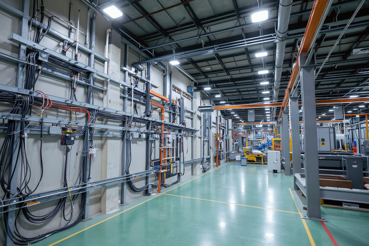 Industrial manufacturing facility with complex wiring systems#1.6
