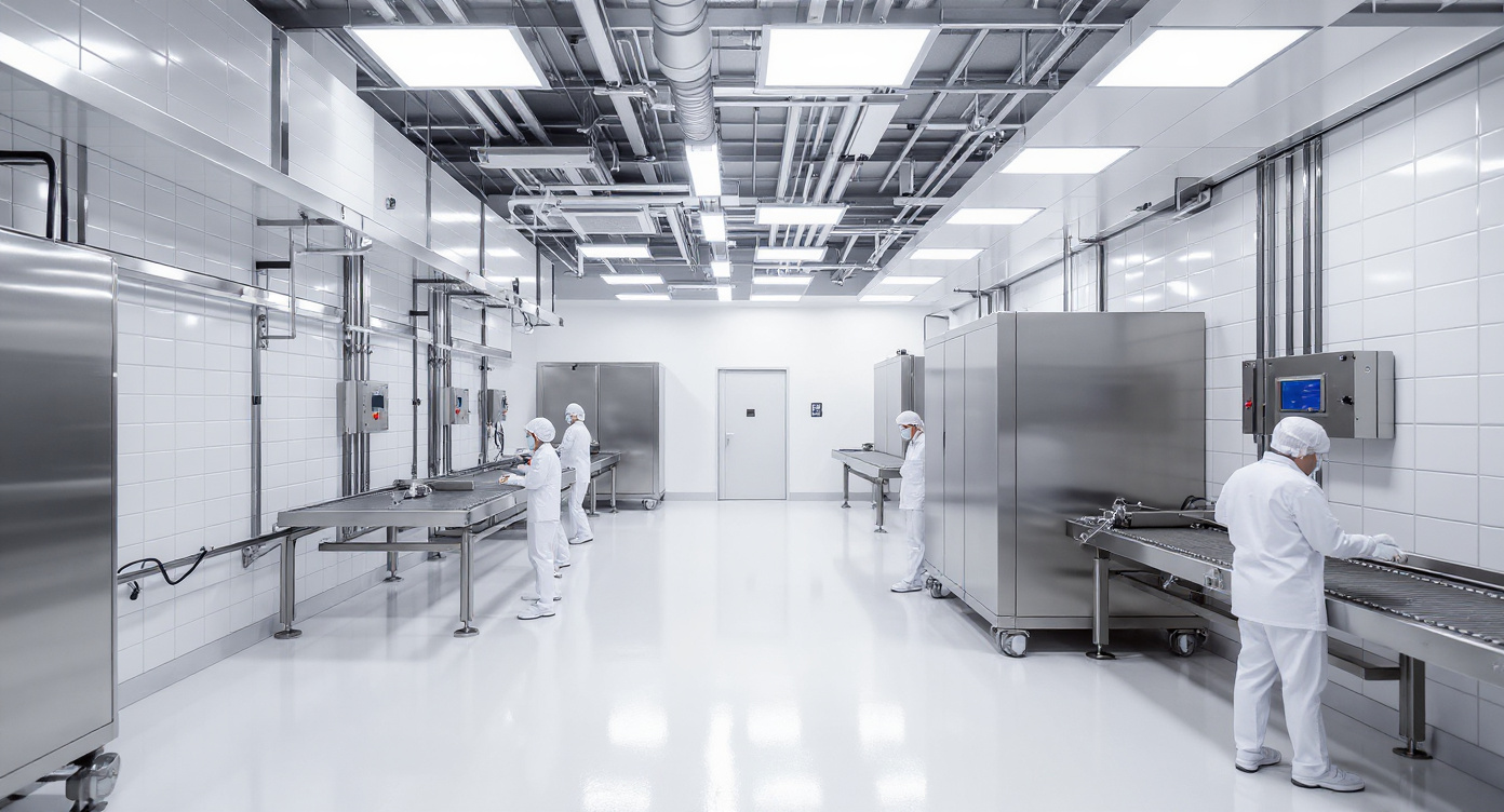 Pharmaceutical manufacturing clean room environment with detectable cable ties for electrical wiring safety#1.78