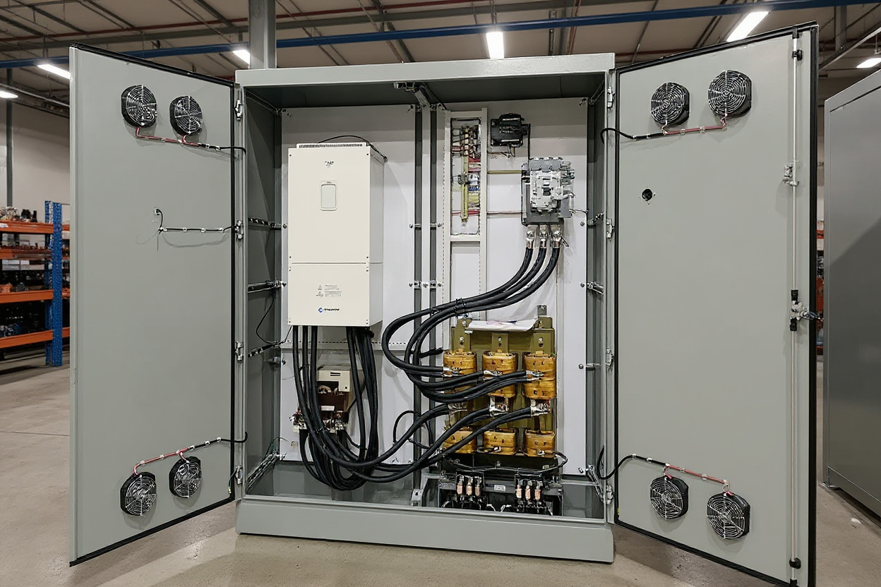 Electrical control cabinet wire management and panel organization#1.5