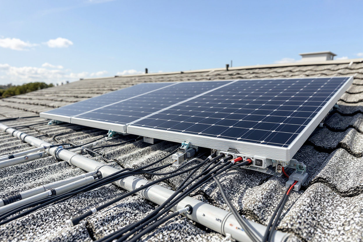 Solar photovoltaic system cable management and DC wiring organization#1.5