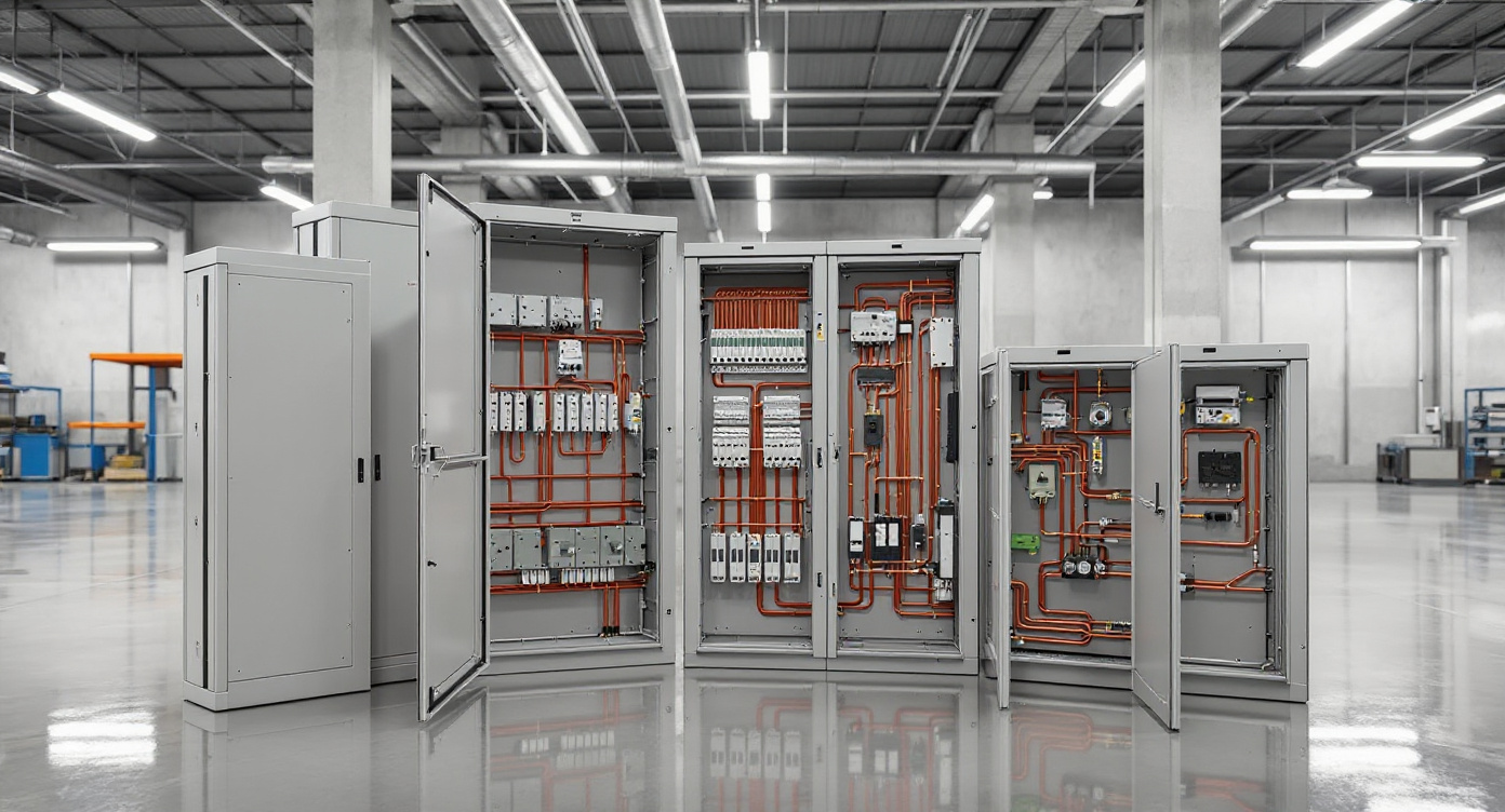 Industrial automation control cabinets with busbar support systems for short circuit protection#1.8