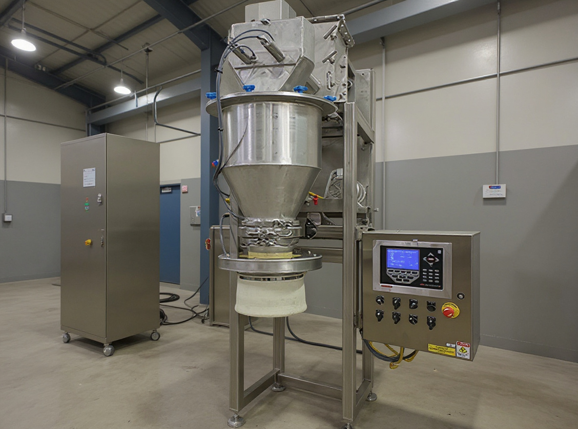 Quality control testing of dry bulk weighing systems with digital controls and PLC technology#1.3