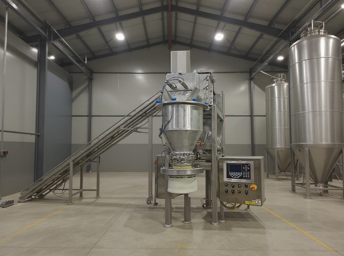 Chemical manufacturing plant with specialized dry bulk material handling equipment for powders and granules#1.3