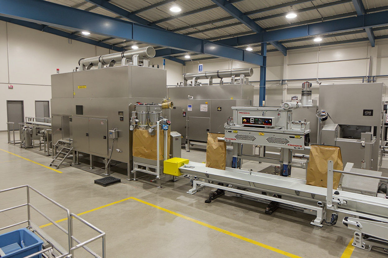 Chemical processing plant with automated bulk bag filling systems for powders and granules#1.6