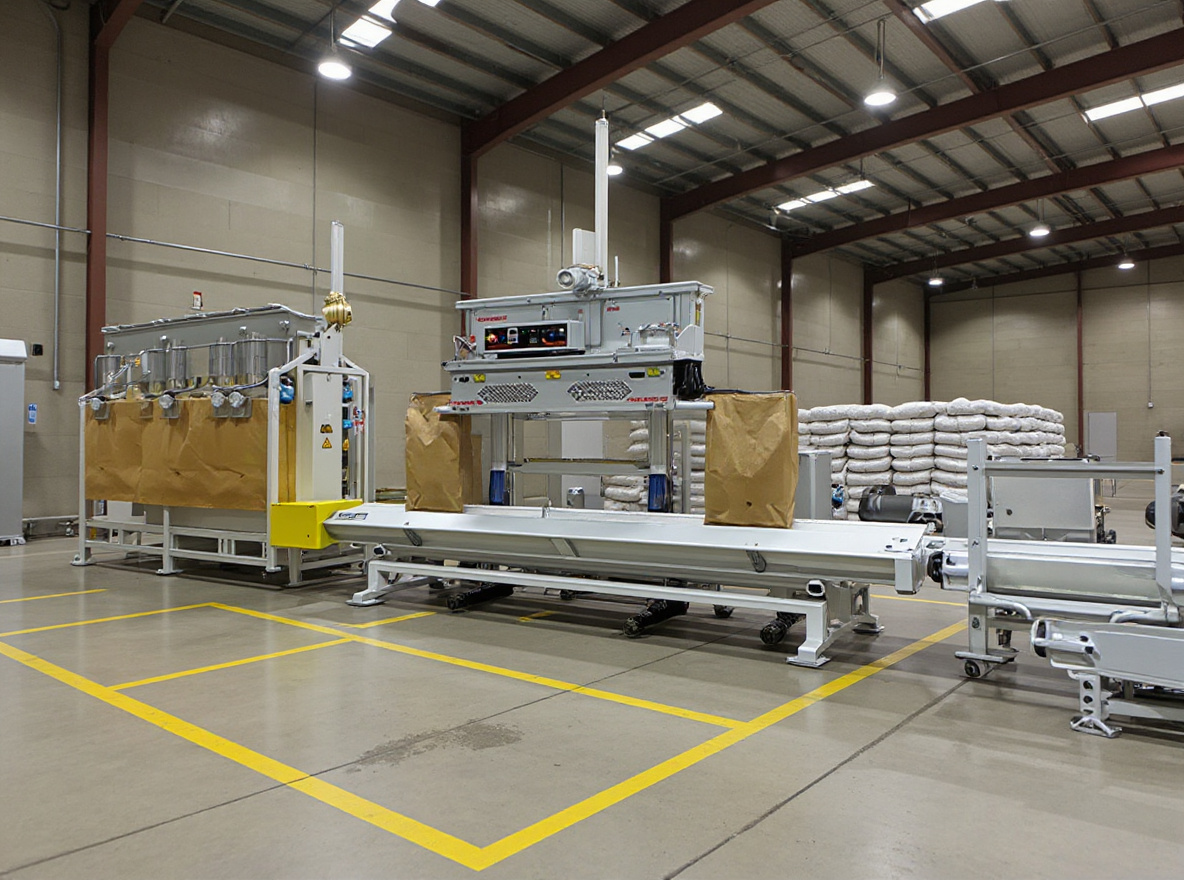 Construction materials cement and lime packaging facility with Series 55 bag fillers for building industry applications#1.3