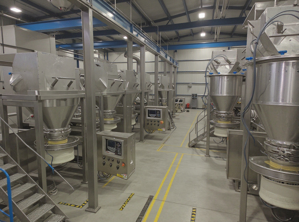 Chemical processing plant with bulk bag filling equipment for high-volume chemical packaging operations#1.3