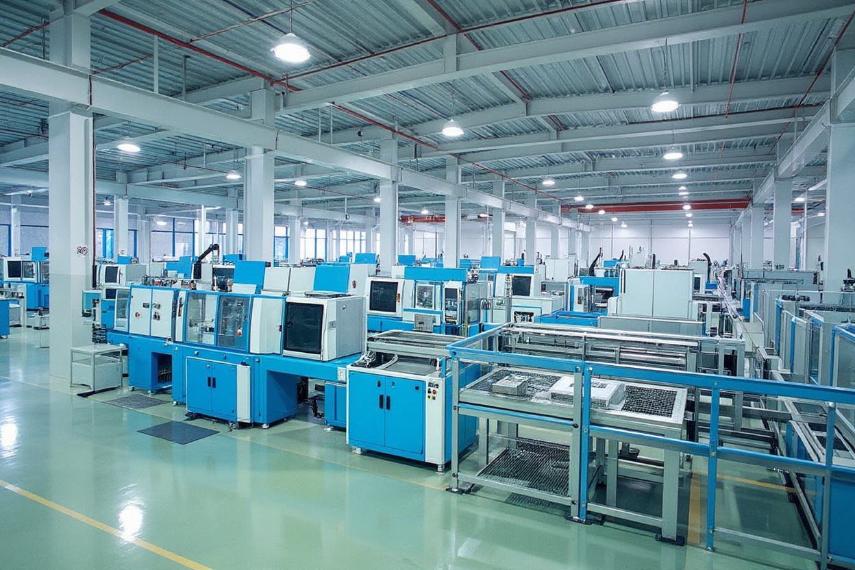 Automotive manufacturing facility with injection molding machines#1.6