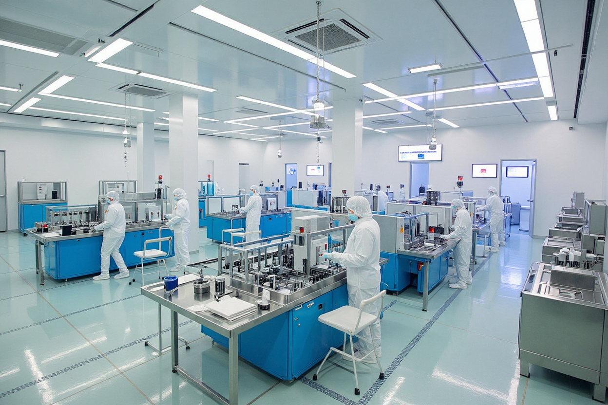 Medical device manufacturing cleanroom with plastic processing equipment#1.6