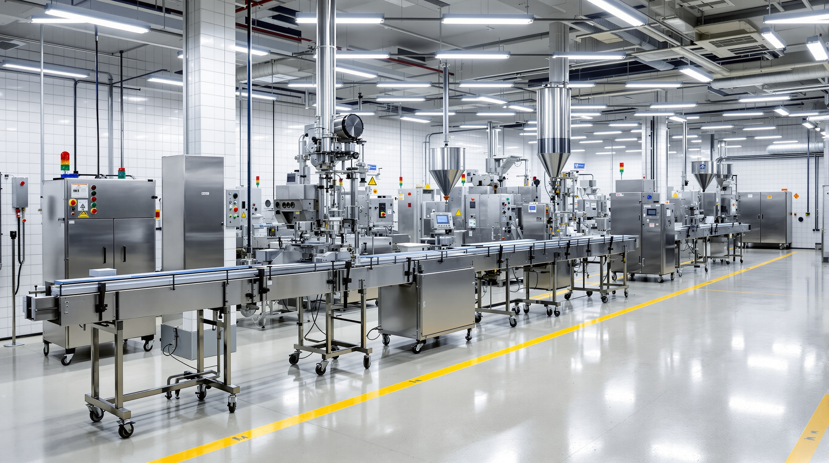 Food processing machinery and packaging equipment in factory#1.9