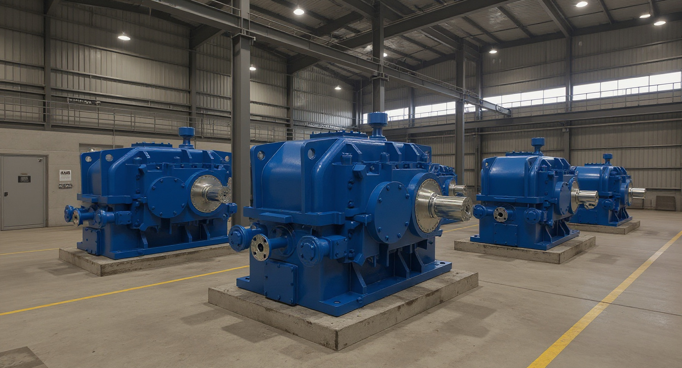 Industrial pumping stations with heavy-duty pump systems and gear reducers#1.9