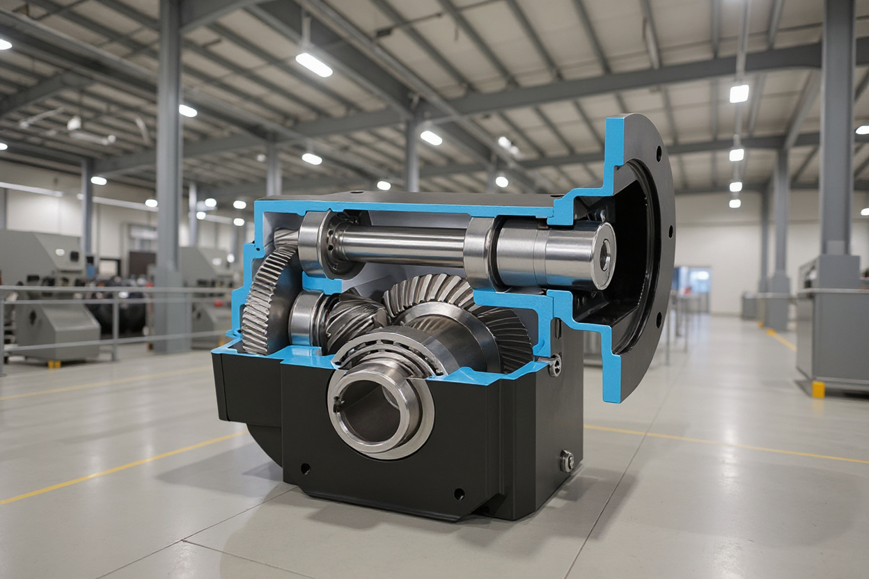 Industrial power transmission equipment in manufacturing facility#1.5