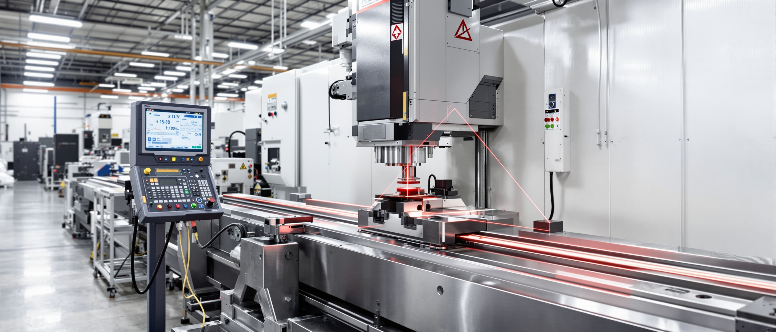 Laser interferometer system performing precision linear calibration measurement on CNC machine tool