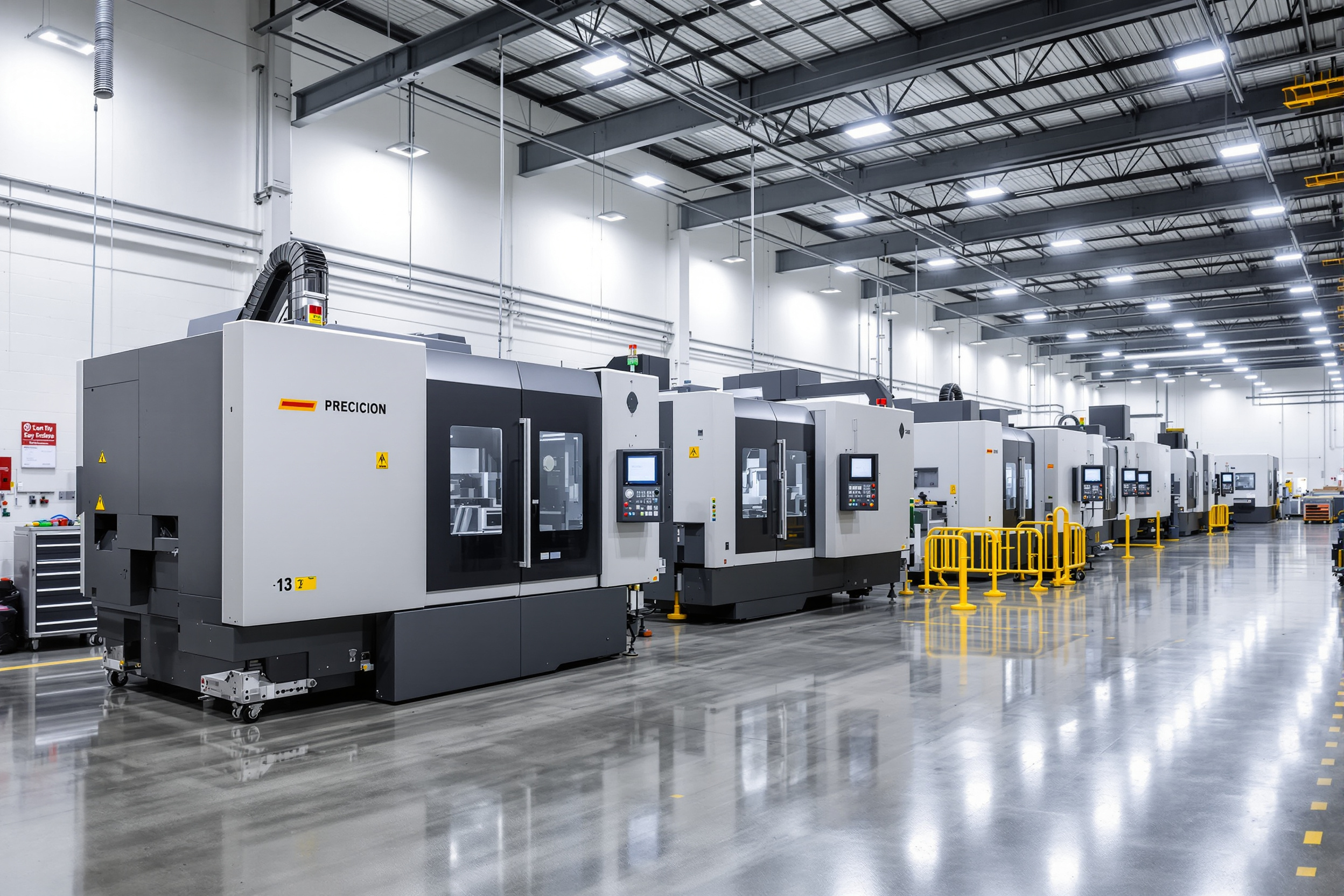 Manufacturing facilities with precision CNC machines requiring calibration services