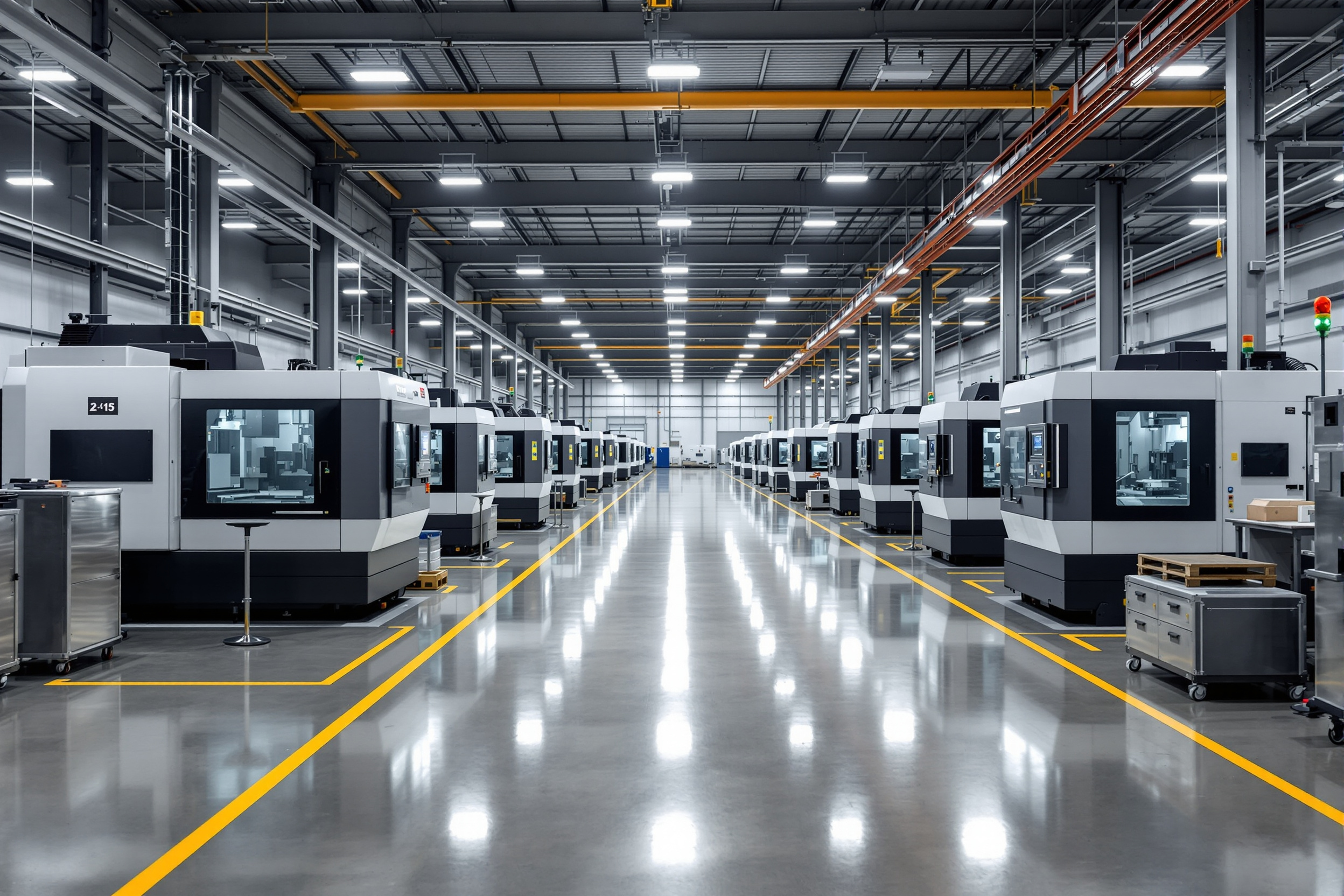 Production facilities with CNC machines requiring precision machining calibration services
