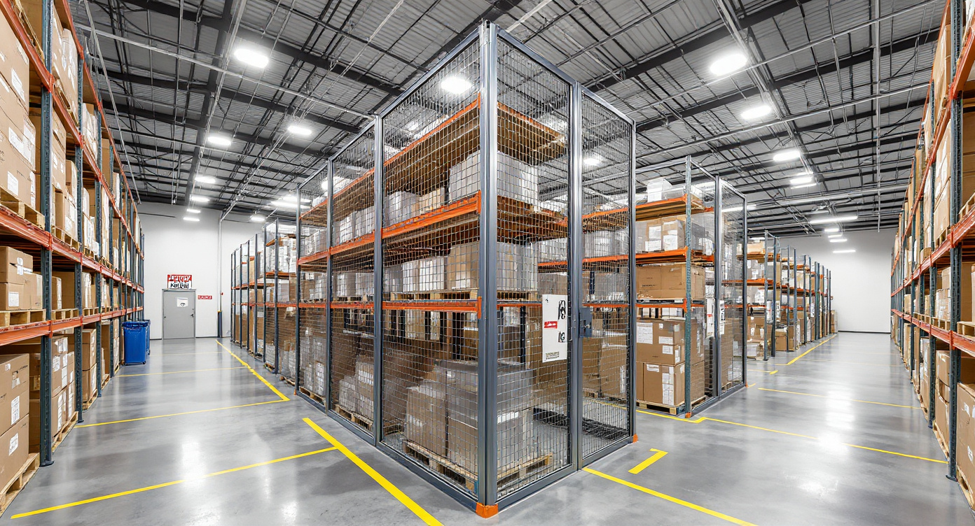 Retail storage facility with organized pallet rack systems for inventory management#1.9