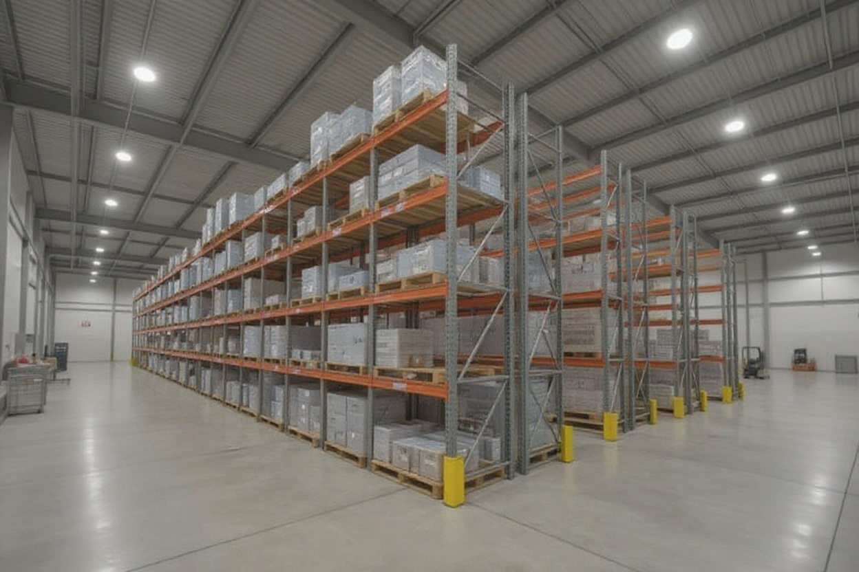 Warehousing and distribution centers with efficient pallet rack storage systems#1.6