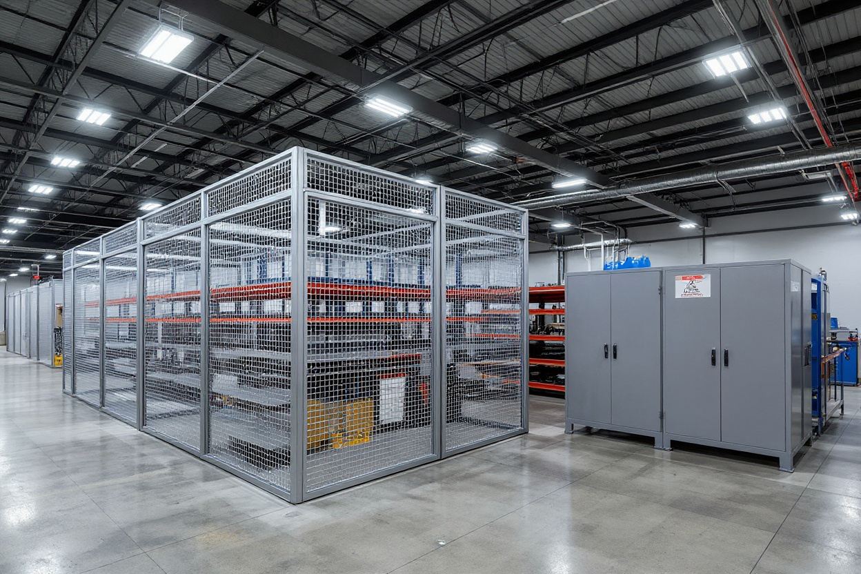 Manufacturing facilities with secure tool cribs and supply storage areas#1.5